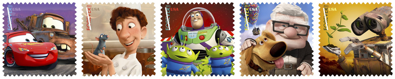Pixar postage stamps