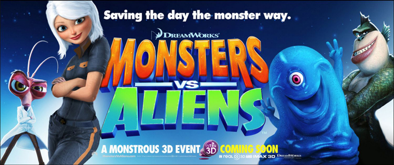 "Monsters vs. Aliens" poster.