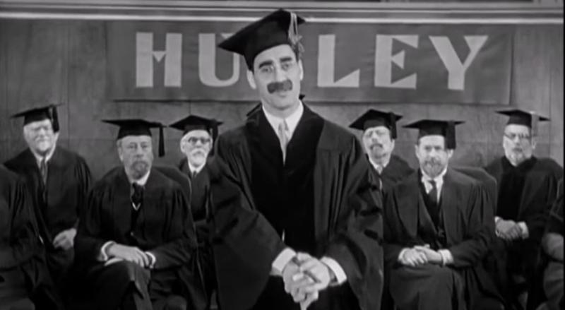 Groucho Marx spoofs college.