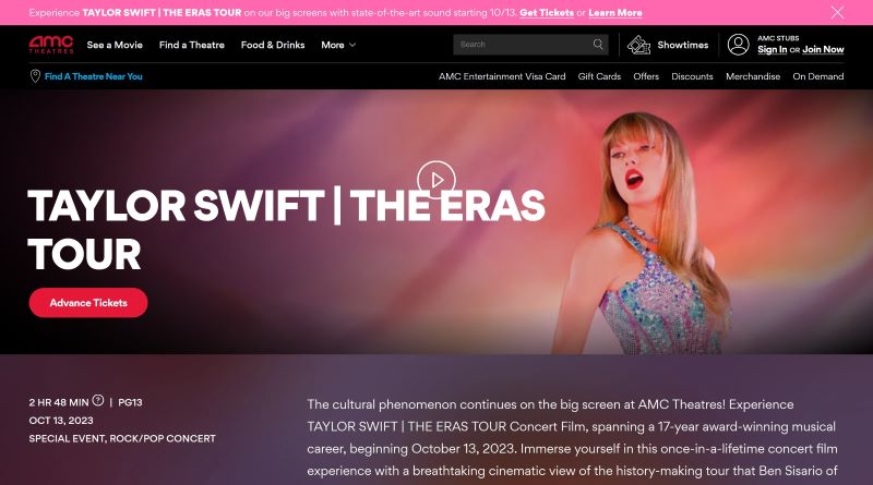 Taylor Swift film at AMC