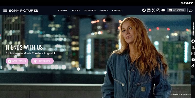 Blake Lively on Sony website.