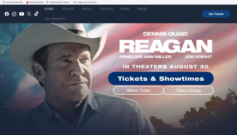 Webpage for film 'Reagan'