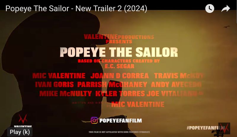 'Popeye' Trailer Valentine Prods.