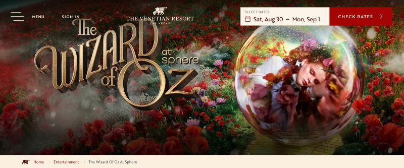 Wizard of Oz Sphere promotion.