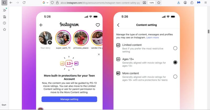Instagram explains PG-13.
