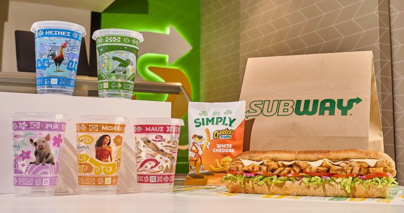 "Moana" drink cups Subway.